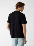 Guess Bisiklet Yaka Kısa Kollu Küçük Yamalı Pamuklu Modal Erkek Siyah T-shirt M6GI21K3053-JBLK