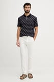 Guess Kısa Kollu Tamamı 4G Jakarlı Polo Yakalı Erkek Lacivert Polo T-shirt M6GP04K3073-FBDB