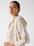 Guess GuessxNS Fermuarlı Kapüşonlu Kadın Krem Eşofman Üstü W6GQ03K2656-A115