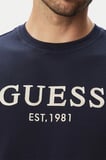 Guess Bisiklet Yaka Kısa Kollu Guess Logolu Nakışlı Erkek Lacivert T-shirt M6YI41K4227-G7V2