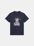 Guess Kısa Kollu Basic Guess Ayıcıklı Erkek Mavi T-shirt M6YI75K5409-F73J
