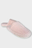 Kadın Zikzak Desen İçi Kürklü Kaymaz Taban Ev Terliği PUDRA