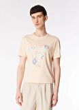 Guess Bisiklet Yaka Baskılı Turuncu Erkek T-Shirt M4GI11I3Z14A61E_SS CN FLOWERS TRIAN