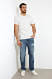 Erkek Guess Nakış İşleme Logolu T-Shirt - Beyaz | L