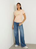 Guess Bisiklet Yaka Şeftali Kadın T-Shirt W4GI20I3Z14-G6J4