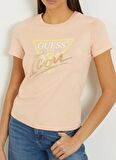 Guess Bisiklet Yaka Şeftali Kadın T-Shirt W4GI20I3Z14-G6J4