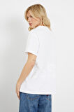 Erkek Guess Önde Logo Peçli T-Shirt - Beyaz | S