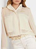 Guess Oversize Krem Kadın Ceket W4GL06WG450-F0D9