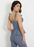 Guess Bebe Yaka Mavi - Beyaz Kadın Büstiyer W4GH37WG492-L71U