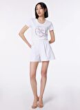 Guess Bisiklet Yaka Beyaz Kadın T-Shirt W4GI29J1314-G011