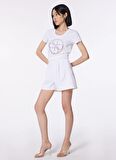 Guess Bisiklet Yaka Beyaz Kadın T-Shirt W4GI29J1314-G011