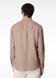 Guess Normal Kahve Düz Erkek Gömlek M2YH44WERX0G1O5_LS ISLAND LINEN SHI