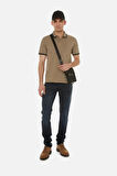 Guess Erkek Bej Pique Polo Yaka  T-Shirt