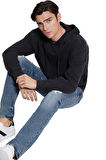 Erkek FINCH TERRY Nakış İşleme Logolu Sweatshirt - Siyah  | M