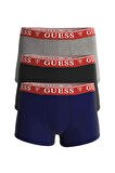 Guess Erkek Gri Brian Hero 3'lü Boxer Seti
