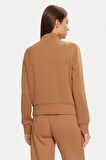 Kadın Gelsey Full Zip Logolu Sweatshirt - Camel | L