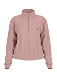 Guess V5RQ10KCAY2G6M1 OLYMPE HALF ZIP Pembe Fermuarlı Yaka Standart Desenli Kadın Sweatshırt