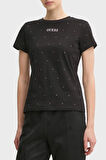 Guess Bayan T Shirt V5RI18 I3Z14 JBLK