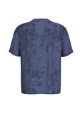 Z5RI16I3Z14P7UJ GOTAM CN T-SHIRT Lacivert Yuvarlak Yaka Box Fit Desenli Erkek T-Shirt
