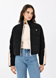 Guess V5RL04WGYC2JBLK JEAN PUFFER JACKET Siyah Desenli Mont