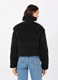 Guess V5RL04WGYC2JBLK JEAN PUFFER JACKET Siyah Desenli Mont