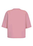 Guess V5RI12I3Z14G6J8 GUESS SIGNATURE TEE Pembe Yuvarlak Yaka Box Fit Desenli Kadın T-Shirt