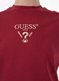 Guess V4YI21KCDH1G580 COLETTE SS TEE Kırmızı Yuvarlak Yaka Slim Fit Desenli Kadın T-Shirt