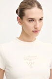 Guess Kadın Krem Logolu Crop