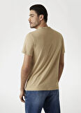 Guess Bisiklet Yaka Desenli Bej Erkek T-Shirt M5RI14J1314C1C2 SS CN GUESS TRI ST