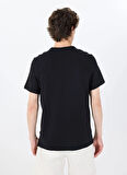 Guess Bisiklet Yaka Desenli Siyah Erkek T-Shirt M5RI14J1314JBLK SS CN GUESS TRI ST