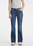 Guess Jeans Yüksek Bel İspanyol Paça Regular Fit Mavi Kadın Denim Pantolon GJ G09 BOOTCUT - ECO REGEN CO RIVER