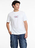 Guess Jeans Bisiklet Yaka Desenli Beyaz Erkek T-Shirt M5RI77K8FQ4G011 GJ SS CN REG PRINT