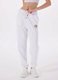 Guess Jeans Yüksek Bel Regular Fit Beyaz Kadın Pantolon GJ PANTS ICONIC FLEE - MID ORGANIC