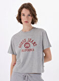 Guess Jeans Mavi Kadın T-Shirt GJ SS CN BOXY PRINTE - ORGANIC COTT