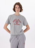 Guess Jeans Mavi Kadın T-Shirt GJ SS CN BOXY PRINTE - ORGANIC COTT