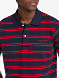 Guess GJ SS STRIPE POLO Erkek Siyah -Kırmızı T-shirt M5RP29KCOT1-F7TW