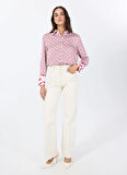 Guess Slim Fit Düz Pembe Kadın Gömlek LS ALEXANDRA SHIRT - RECY POLY UMA