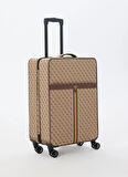 Guess Kahve - Bej Çekçekli Sert Valiz NAPOLI TRAVEL - P1402