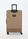 Guess Kahve - Bej Çekçekli Sert Valiz NAPOLI TRAVEL-LINEAR FLORAL STRETCH