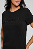 Guess Kadın Siyah Logolu T-Shirt