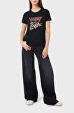 Guess Kadın Siyah Logolu T-Shirt