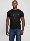 Guess Bisiklet Yaka Desenli Siyah Erkek T-Shirt M5RI62K9RM1JBLK BSC GUESS TRIANGLE