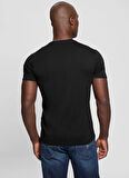Guess Bisiklet Yaka Desenli Siyah Erkek T-Shirt M5RI62K9RM1JBLK BSC GUESS TRIANGLE