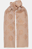 Guess Kadın Bej Gerty 4G Peony Logolu Şal