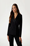 Guess Kadın Siyah Marciano Kruvaze Blazer Ceket