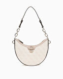 Guess Orlina Logo Top Zip Monogram Desenli Omuz Çantası