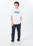 Guess Bisiklet Yaka Desenli Beyaz Erkek T-Shirt SS CN GUESS LOGO TEE