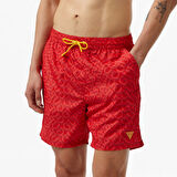 Guess Swımtrunk Medıum Guess Aop Erkek Kırmızı Mayo F4GT06WG2A2-P56N