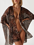 Guess Kadın Leopar Desenli Kimono Üst
