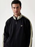 Guess Erkek Siyah Castore Fermuarlı Sweatshirt